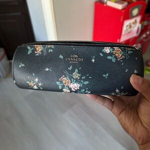 Coach Black Floral Cosmetic Case